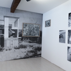 Fotografia Europea, Reggio Emilia, Italy, May 2014: Massimiliano Tomasso Rezza work comprised of silver gelatin prints, video and alternative works on glass and wood capture banal moments and events that reveal themselves during our everyday life.