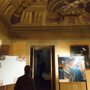 Reggio Emilia, Italy, May 2014: Inside the Famigilia Artista is a hidden church and performance hall - as well as a photo show as part of the festival.